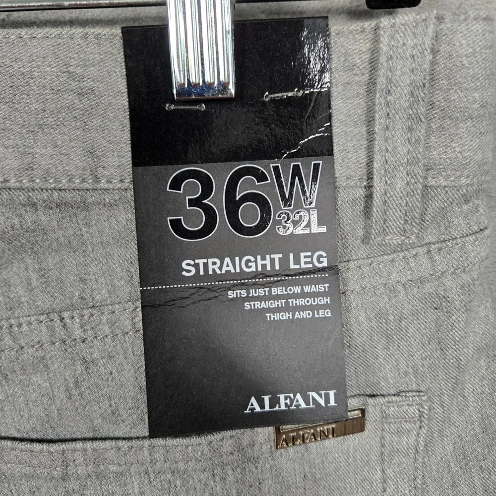 Alfani pants Mens 36x32 Dusty Gray 5 pocket Straight‎ Fit stretch NEW